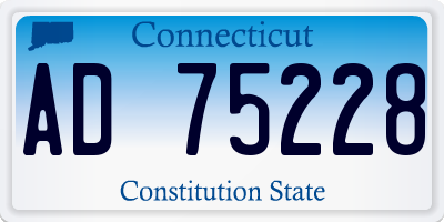 CT license plate AD75228