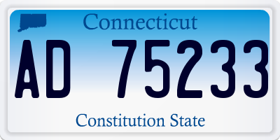 CT license plate AD75233