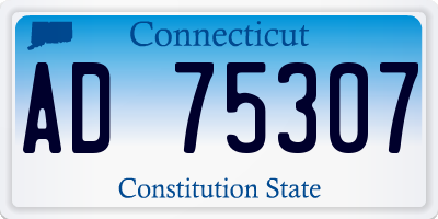 CT license plate AD75307
