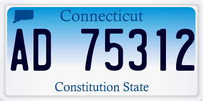 CT license plate AD75312