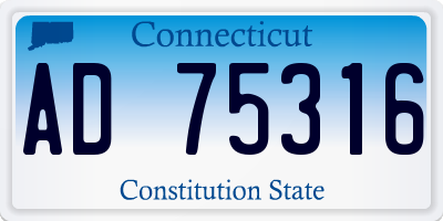 CT license plate AD75316