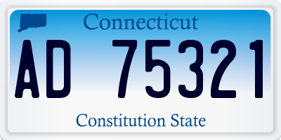 CT license plate AD75321