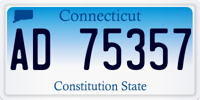 CT license plate AD75357