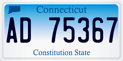 CT license plate AD75367