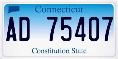 CT license plate AD75407