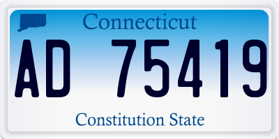 CT license plate AD75419