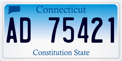 CT license plate AD75421
