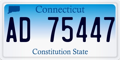 CT license plate AD75447