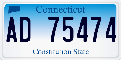 CT license plate AD75474