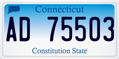 CT license plate AD75503