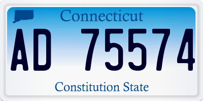 CT license plate AD75574