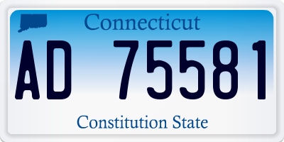 CT license plate AD75581
