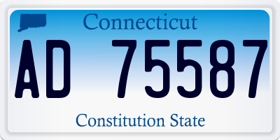 CT license plate AD75587