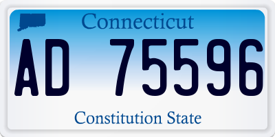 CT license plate AD75596
