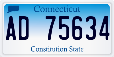 CT license plate AD75634