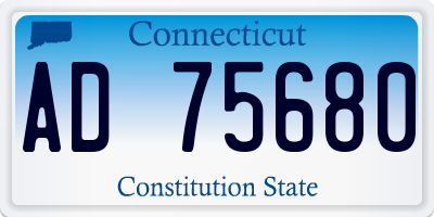 CT license plate AD75680