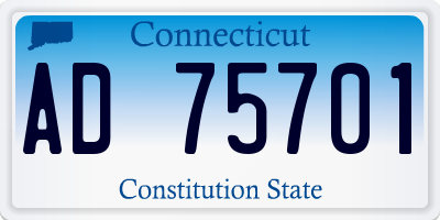 CT license plate AD75701