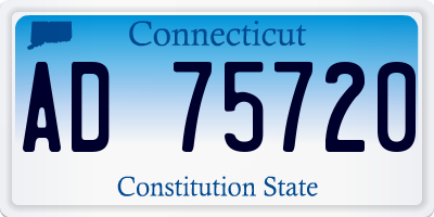 CT license plate AD75720