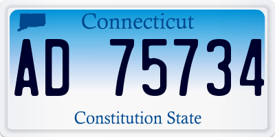 CT license plate AD75734