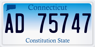 CT license plate AD75747