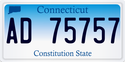 CT license plate AD75757