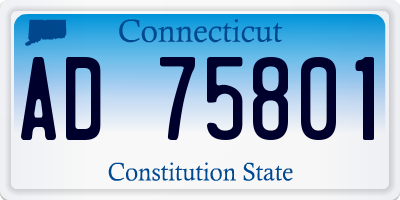 CT license plate AD75801