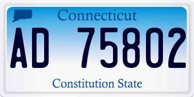 CT license plate AD75802