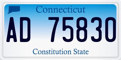 CT license plate AD75830