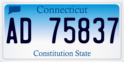 CT license plate AD75837