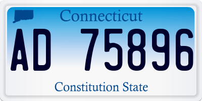 CT license plate AD75896
