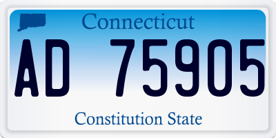 CT license plate AD75905