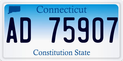 CT license plate AD75907