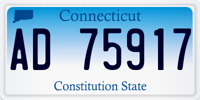 CT license plate AD75917