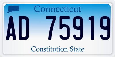 CT license plate AD75919