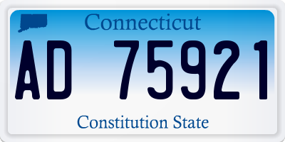 CT license plate AD75921