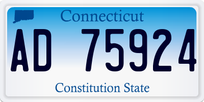 CT license plate AD75924