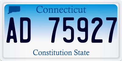 CT license plate AD75927