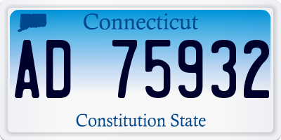 CT license plate AD75932