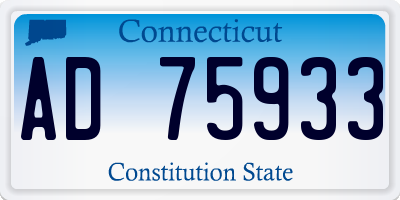 CT license plate AD75933