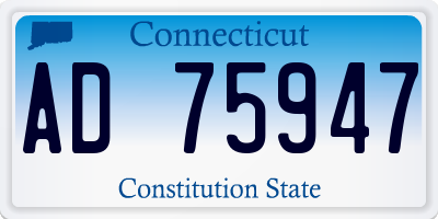 CT license plate AD75947