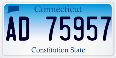 CT license plate AD75957