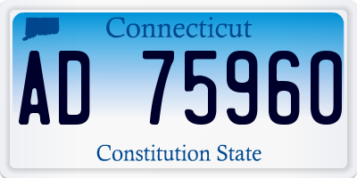 CT license plate AD75960