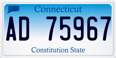 CT license plate AD75967
