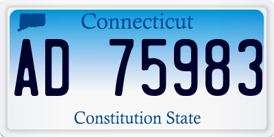 CT license plate AD75983