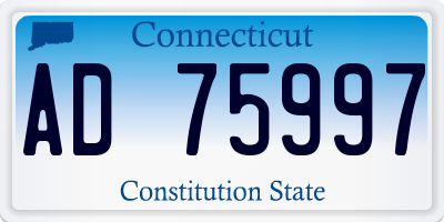 CT license plate AD75997