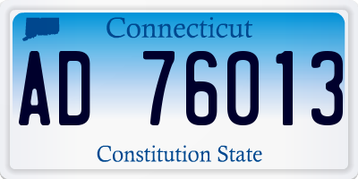 CT license plate AD76013