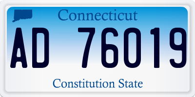 CT license plate AD76019