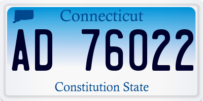 CT license plate AD76022