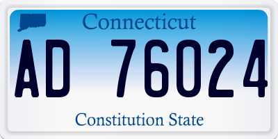 CT license plate AD76024