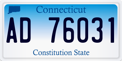 CT license plate AD76031
